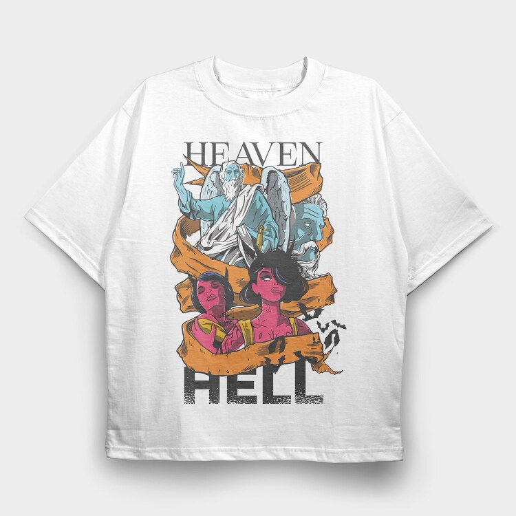 Heaven and Hell, Tricou Oversize Barbati (Unisex)