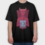 Devil With Cat Holding Kittens, Tricou Oversize Barbati (Unisex)