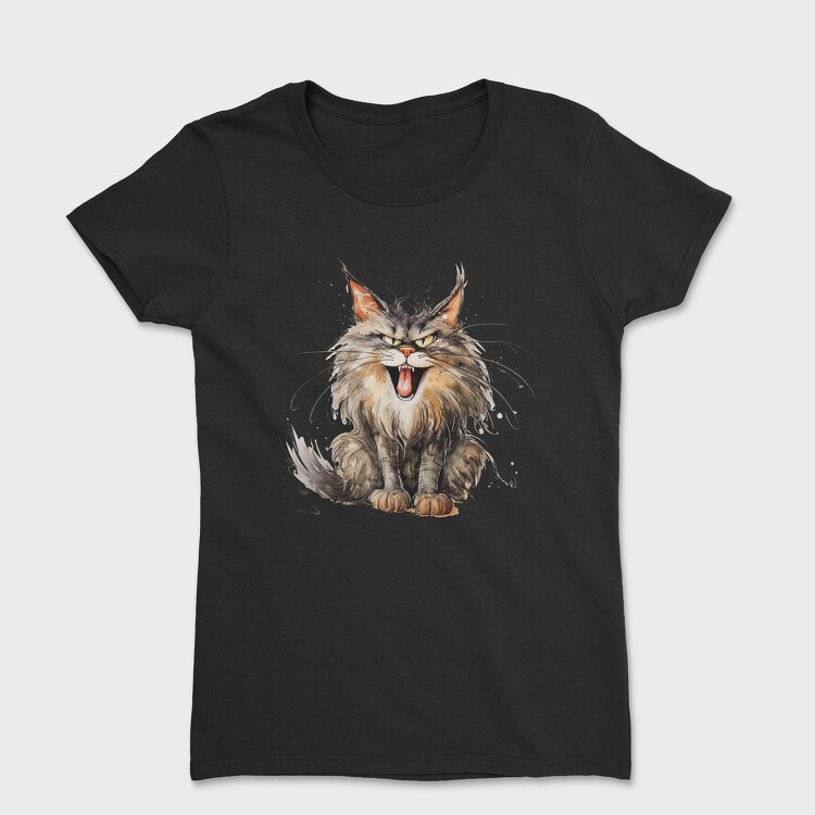 Angry Maine Coon Scream, Tricou Femei