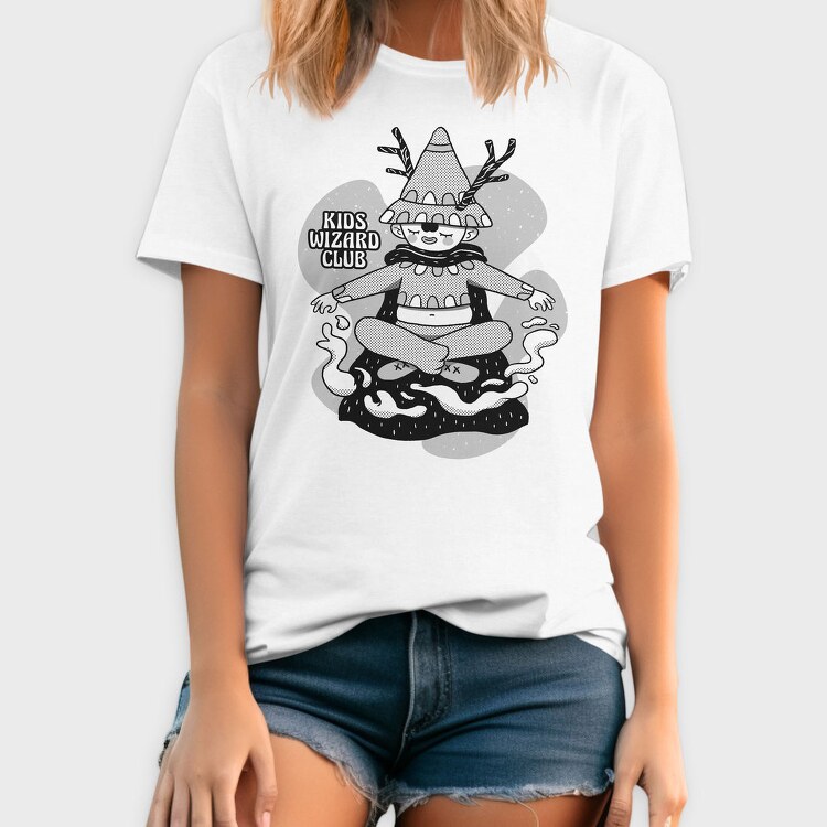 Cartoon Wizard Kid Fantasy Kids Club, Tricou Barbati (Unisex)