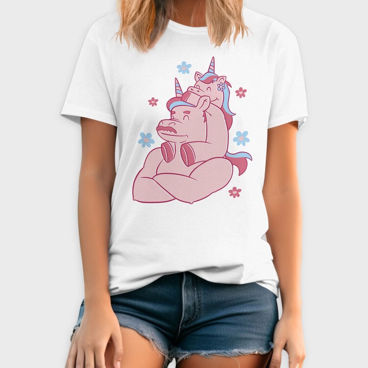 Unicorn Dad And Child Papa Unicorn, Tricou Barbati (Unisex)