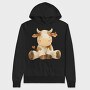 Cow Watercolor Art, Hanorac Oversize Barbati (Unisex)
