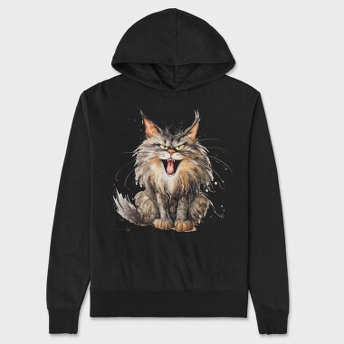 Angry Maine Coon Scream, Hanorac Oversize Barbati (Unisex)