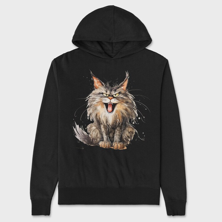 Angry Maine Coon Scream, Hanorac Oversize Barbati (Unisex)
