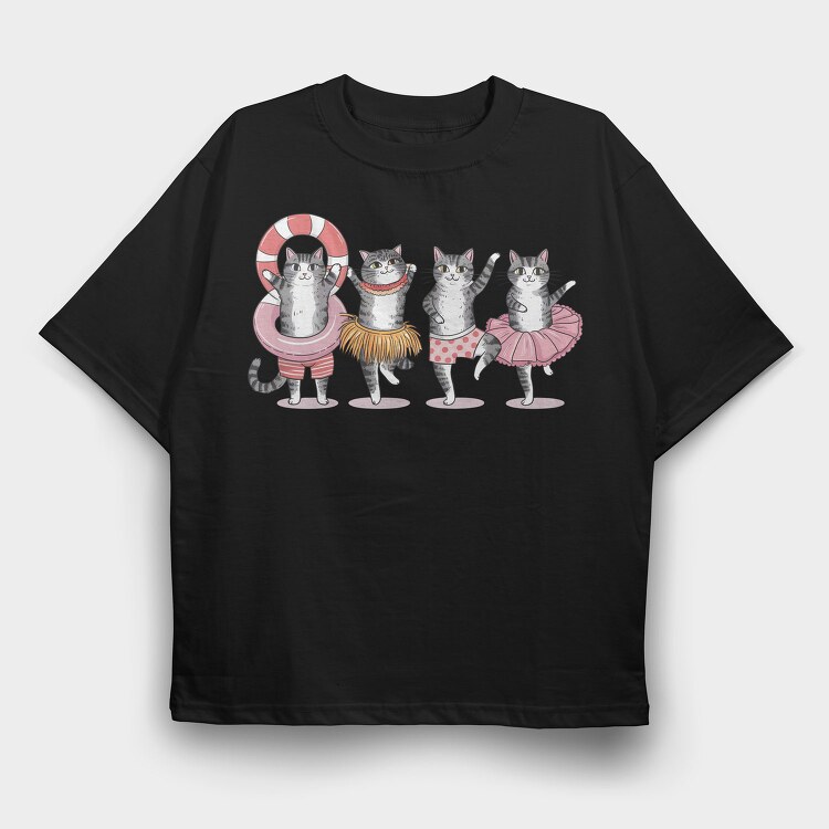 Cute Cats Party, Tricou Oversize Barbati (Unisex)