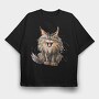 Angry Maine Coon Scream, Tricou Oversize Barbati (Unisex)