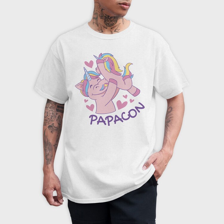 Unicorn Dad Cartoon Papacorn, Tricou Barbati (Unisex)