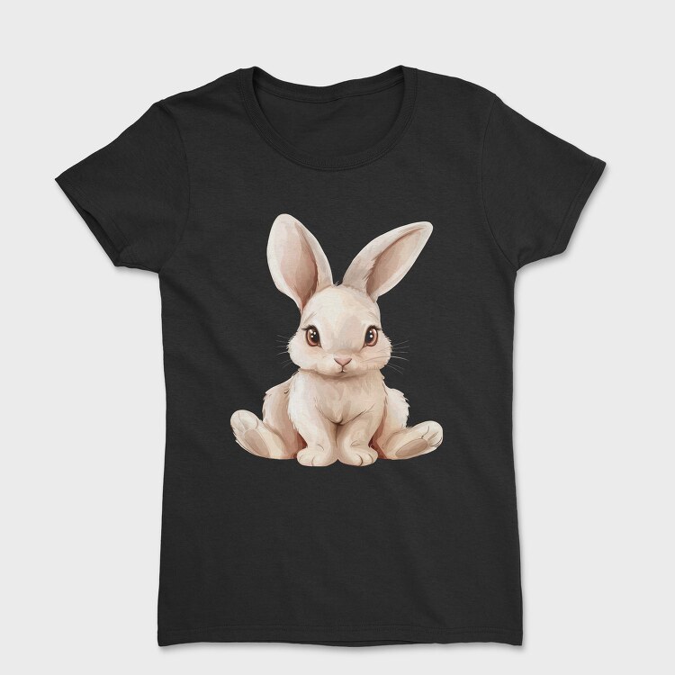 Cute Bunny Sitting, Tricou Femei