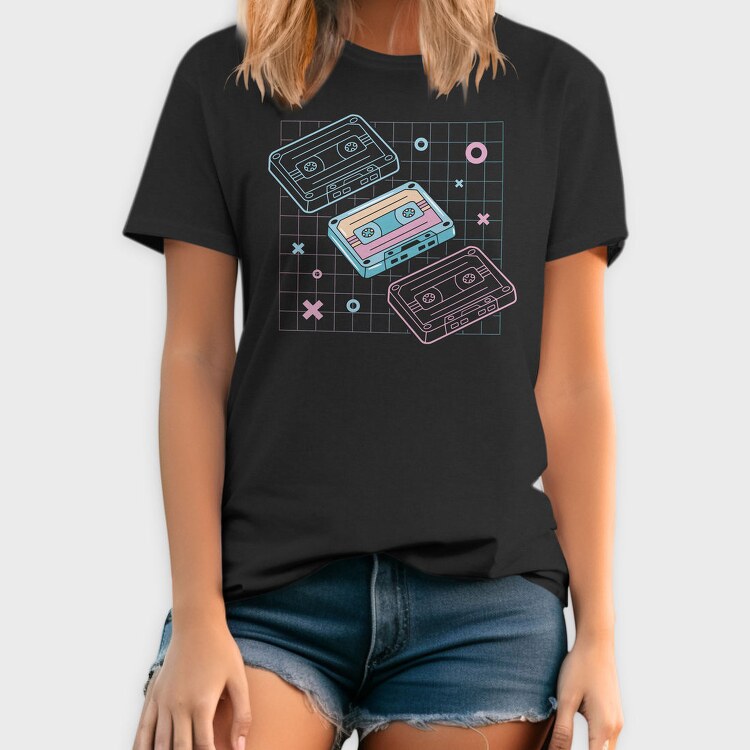 Cassette Tape Music Vaporwave Electronics, Tricou Barbati (Unisex)