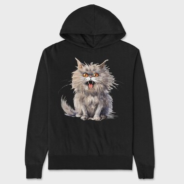 Angry Persian Cat, Hanorac Oversize Barbati (Unisex)
