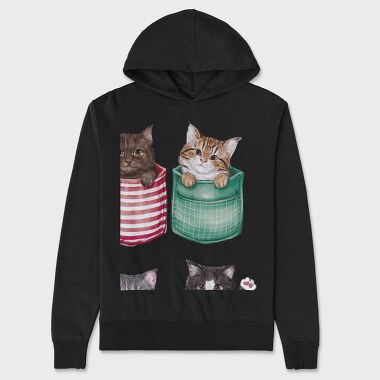 Cute Cats Pockets, Hanorac Oversize Barbati (Unisex)