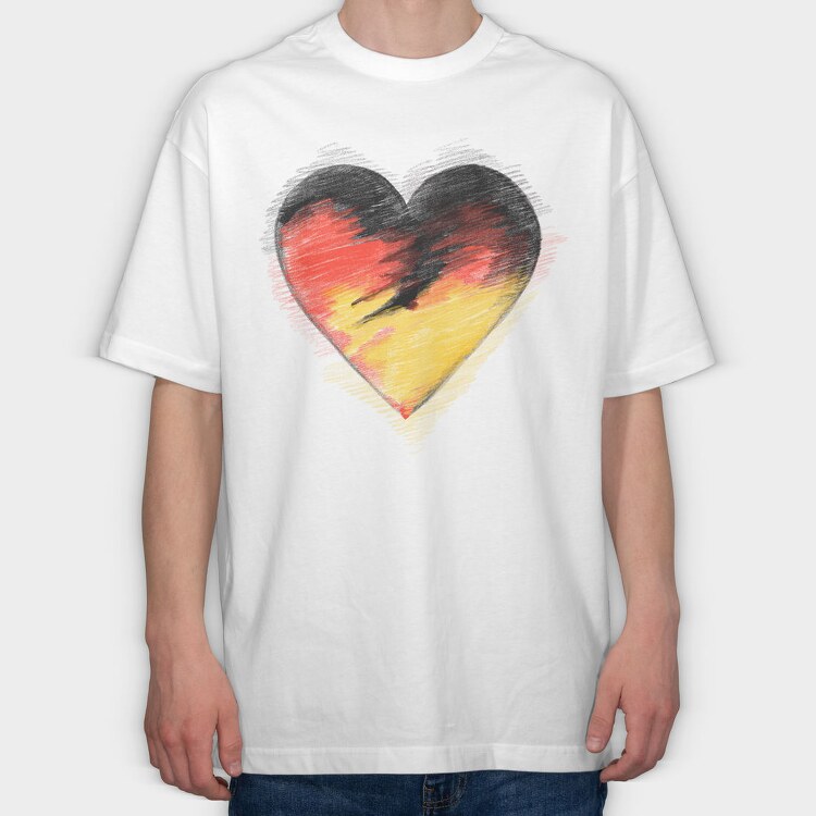 Heart Handdrawn, Tricou Oversize Barbati (Unisex)