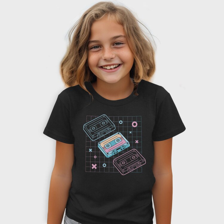 Cassette Tape Music Vaporwave Electronics, Tricou Copii