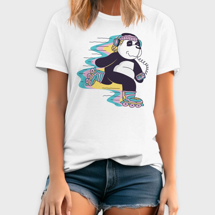 Roller Skating Panda, Tricou Barbati (Unisex)