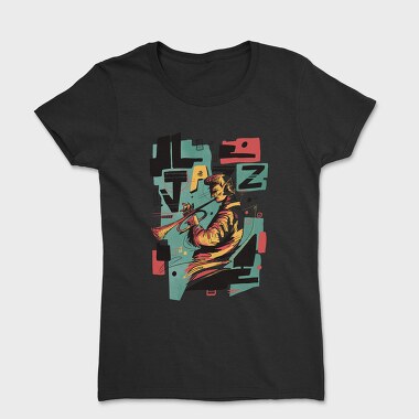 Jazz Musician Abstract Music, Tricou Femei