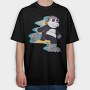 Roller Skating Panda, Tricou Oversize Barbati (Unisex)