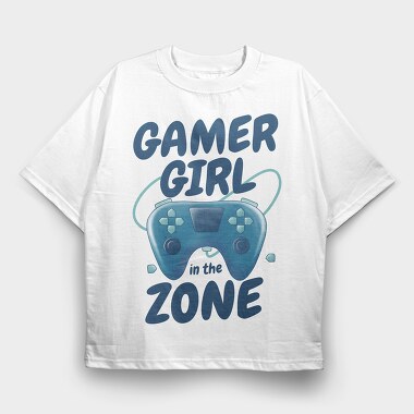 Joystick Gamer Girl Watercolor, Tricou Oversize Barbati (Unisex)
