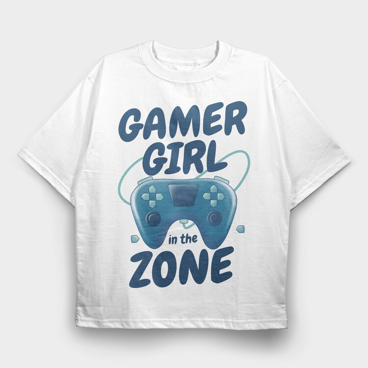 Joystick Gamer Girl Watercolor, Tricou Oversize Barbati (Unisex)