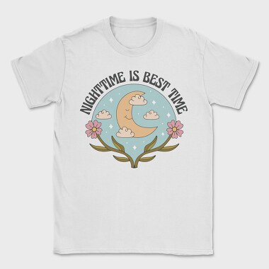 Nightime Best Time Moon Flower Power Nature 12, Tricou Barbati (Unisex)