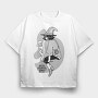 Cartoon Wizard Girl Fantasy Cool Club, Tricou Oversize Barbati (Unisex)