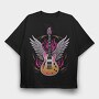 Winged Guitar Rock, Tricou Oversize Barbati (Unisex)