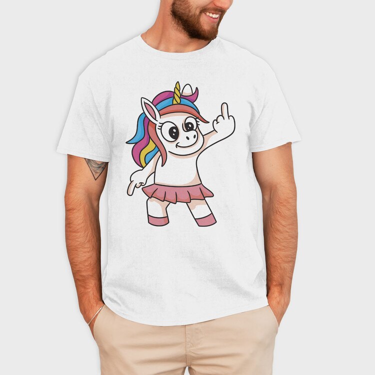 Unicorn Finger Gesture, Tricou Barbati (Unisex)