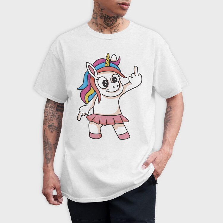 Unicorn Finger Gesture, Tricou Barbati (Unisex)