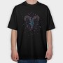 Aries Floral Zodiac Sign, Tricou Oversize Barbati (Unisex)