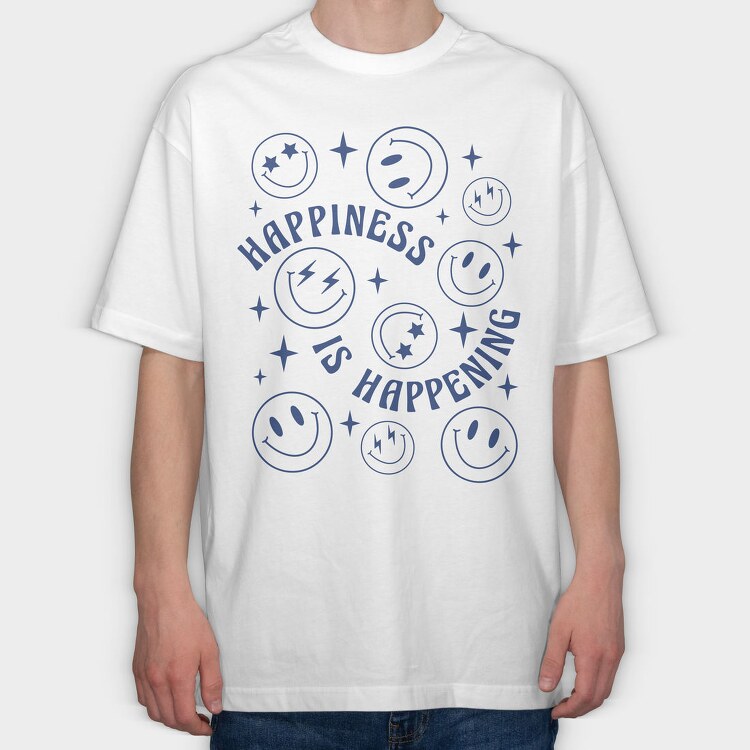 Happiness Happening, Tricou Oversize Barbati (Unisex)