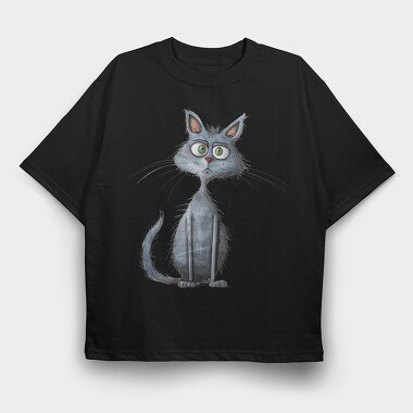 Angry Russian Blue, Tricou Oversize Barbati (Unisex)