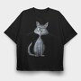 Angry Russian Blue, Tricou Oversize Barbati (Unisex)