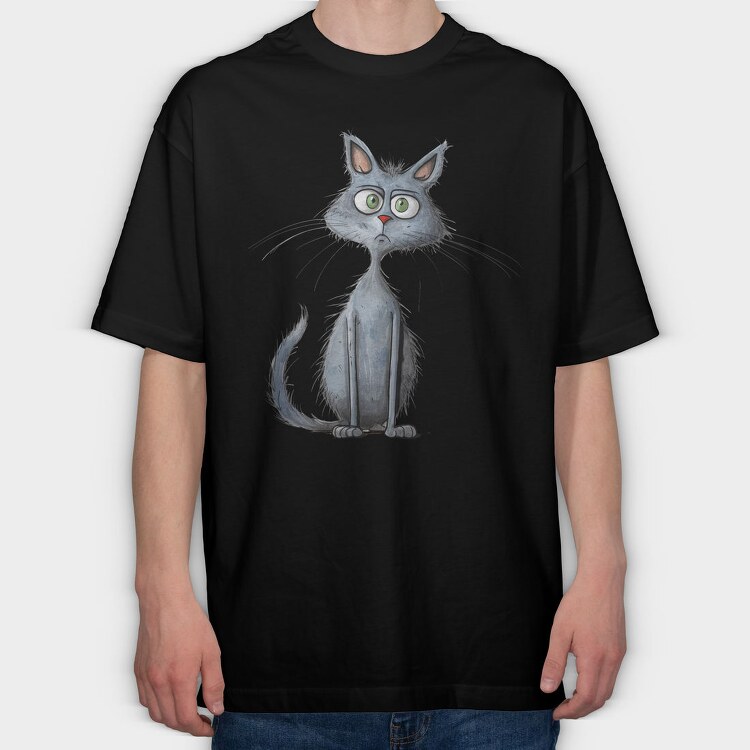 Angry Russian Blue, Tricou Oversize Barbati (Unisex)