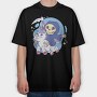 Grim Reaper On Unicorn, Tricou Oversize Barbati (Unisex)