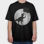 Dinosaur With Balloons T Rex, Tricou Oversize Barbati (Unisex)
