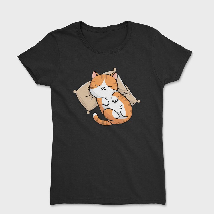Cute Cat Sleeping, Tricou Femei
