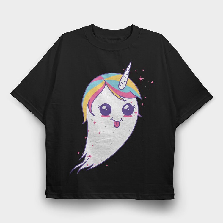 Unicorn Ghost, Tricou Oversize Barbati (Unisex)
