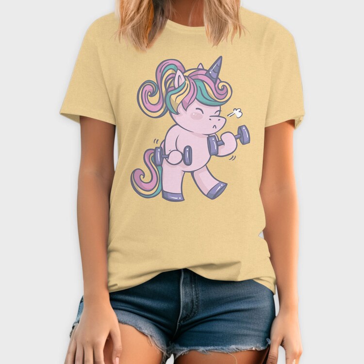 Unicorn Lifting Weights Kawaii Working Out, Tricou Barbati (Unisex)
