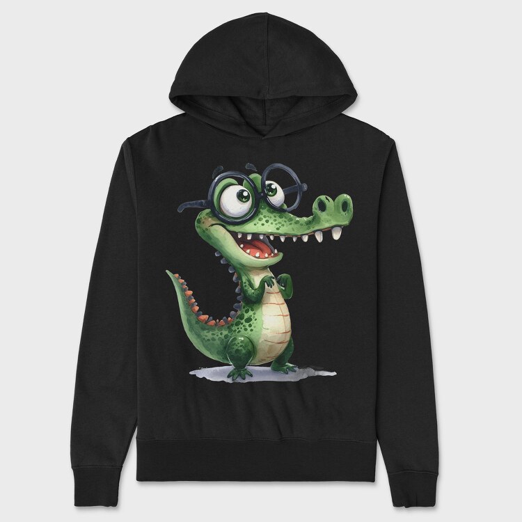 Crocodile Glasses Smile, Hanorac Oversize Barbati (Unisex)