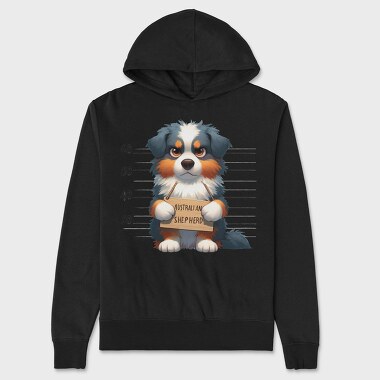 Angry Sad Aussie Mugshot, Hanorac Oversize Barbati (Unisex)