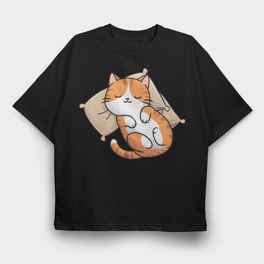Cute Cat Sleeping, Tricou Oversize Barbati (Unisex)