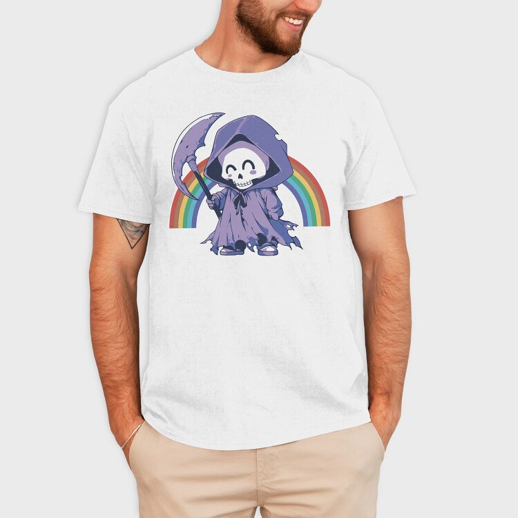 Grim Reaper Rainbow Smile Reaper, Tricou Barbati (Unisex)