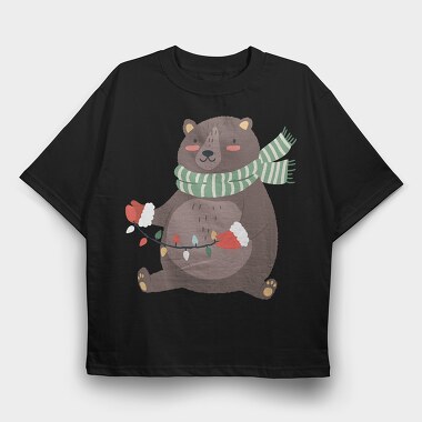 Winter Bear Lights, Tricou Oversize Barbati (Unisex)