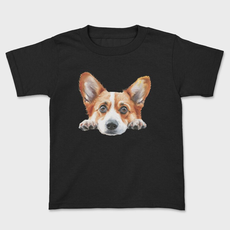 Corgi Peeking Face, Tricou Copii