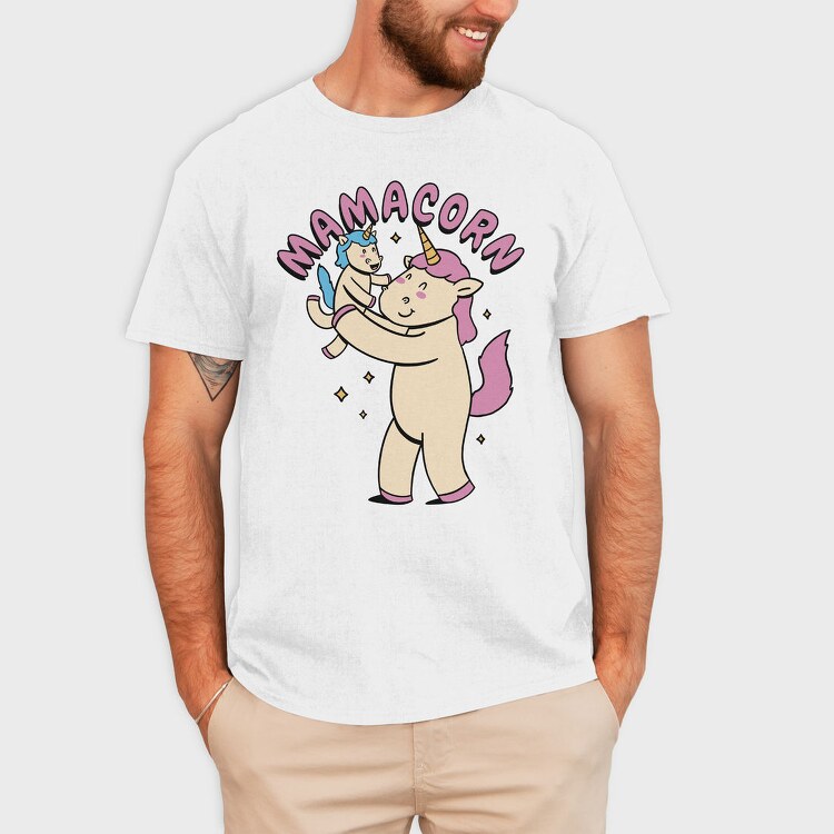 Unicorn Mother And Baby Mamacorn, Tricou Barbati (Unisex)