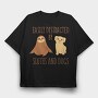 Distracted Sloths And Dogs, Tricou Oversize Barbati (Unisex)