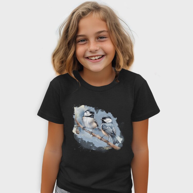 Winter Chickadee Birds, Tricou Copii