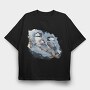 Winter Chickadee Birds, Tricou Oversize Barbati (Unisex)