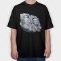 Winter Chickadee Birds, Tricou Oversize Barbati (Unisex)