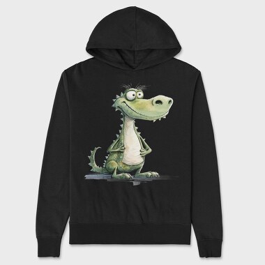 Crocodile Smiling Face, Hanorac Oversize Barbati (Unisex)