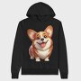 Cute Corgi Smile, Hanorac Oversize Barbati (Unisex)
